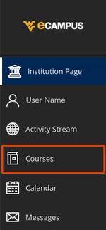 Screen shot highlighting the course button in eCampus