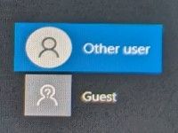 Top button says Other user. Button button says Guest.