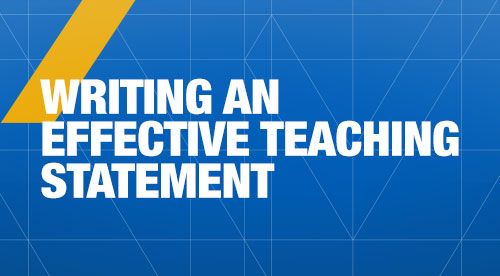 Writing an Effective Teaching Statement
