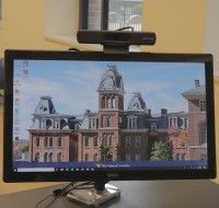 Webcam sits on top of monitor
