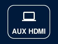 Touchpanel source button Aux HDMI with a laptop icon