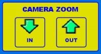 Touchpanel Camera Zoom controls (IN button with down-arrow icon and OUT button with up-arrow icon)