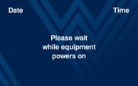Touchpanel page says Please wait while equipment powers on